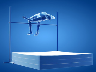 3d rendered medically accurate illustration of a high jumper