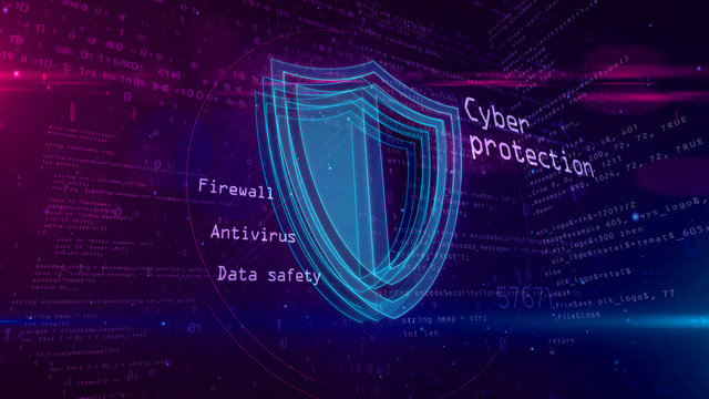 Cyber security concept with shield 3D illustration © Skórzewiak
