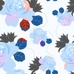 Beautiful seamless floral pattern background.