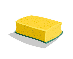 Yellow sponge for washing dishes