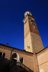 Fototapeta na wymiar Lamberti Tower in Verona, Italy