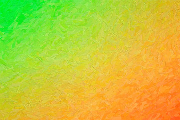 Orange and green Impasto with large brush strokes background illustration.