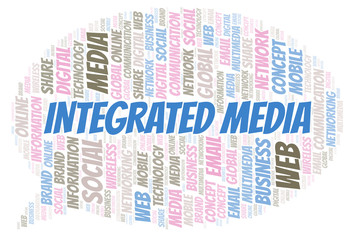 Fototapeta premium Integrated Media word cloud.