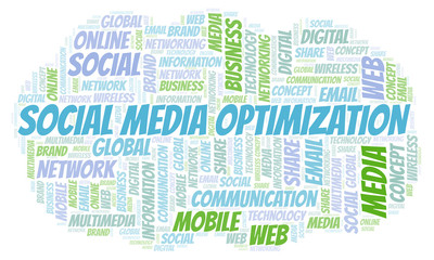Obraz premium Social Media Optimization word cloud.