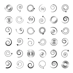 Poster Arrows and spiral shapes. Design elements set. © troyka