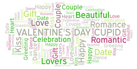 Fototapeta premium Valentine's Day Cupid word cloud.