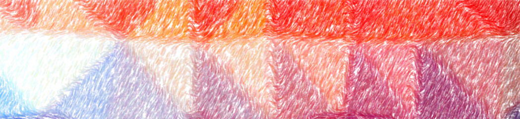 Illustration of red yellow and blue Abstract Color Pencil background, abstract banner.