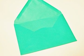 Open green envelope on white background with copy text