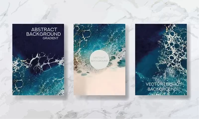 Fototapete Gemalter Hintergrund  liquid marble with gold. flyer, business card, flyer, brochure, poster, for printing. trend vector  © chikovnaya