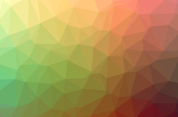 Illustration of abstract Green, Orange horizontal low poly background. Beautiful polygon design pattern.