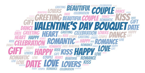 Obraz premium Valentine's Day Bouquet word cloud.