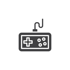 Game controller vector icon. filled flat sign for mobile concept and web design. Video game console joystick simple solid icon. Symbol, logo illustration. Pixel perfect vector graphics