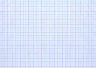 The notebook sheet in a cage. Standard A4 format. Blank for creating creative works in the style of secondary school.