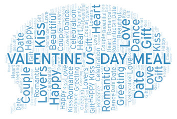 Valentine's Day Meal word cloud.
