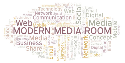Fototapeta premium Modern Media Room word cloud.