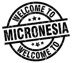 welcome to Micronesia black stamp