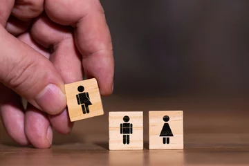Deurstickers Konzeptbild drei Geschlechter, Mann Frau und divers, unbestimmtes Geschlecht © M.Dörr & M.Frommherz