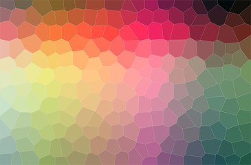 Abstract illustration of red, green and yellow middle size hexagon background.