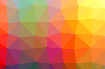 Illustration of abstract Blue, Orange, Pink, Purple, Red, Yellow horizontal low poly background. Beautiful polygon design pattern.