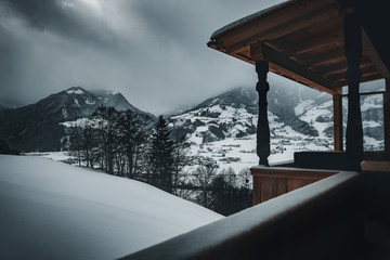 Zillertal Hütte Ausblick Berge Winter