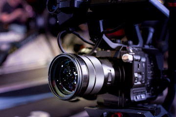 Fototapeta na wymiar detail of professional camera equipment, film production studio