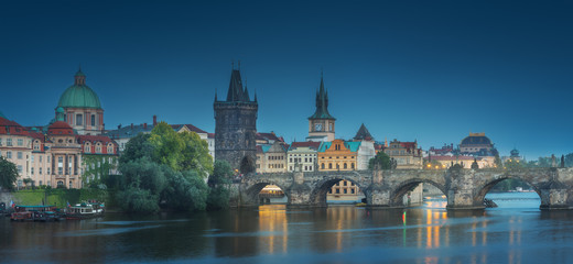 Fototapeta na wymiar View of Charles bridge Prague, Czech Republic.