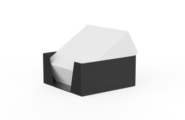 Blank note paper plastic holder mock-up on isolated white background, 3d illustration