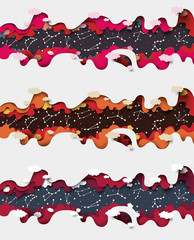  paper cut, origami art. outer space and stars. astrology and zodiac signs. vector