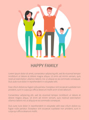 Happy Family Mother Father Daughter and Son Greets