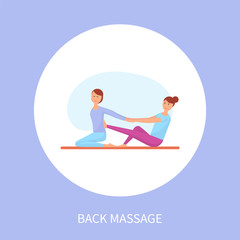Medical Back Massage Session Rug Isolated Vector