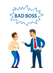 Bad Boss Chief Executive Angry with Office Worker