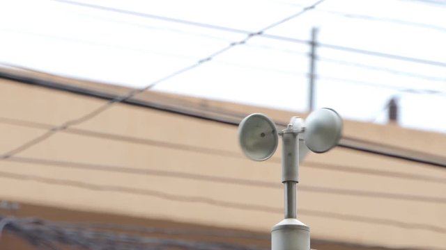 Anemometer, instrument of measurement speed of wind, at weather station.