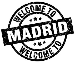 welcome to Madrid black stamp