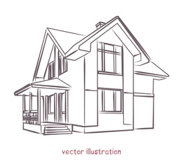 vector sketch of individual house