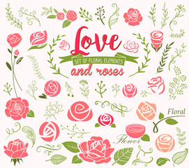 Love and Roses design elements