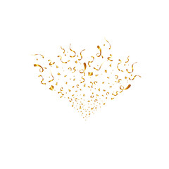 Party popper isolated. Golden confetti. Vector illustration. Happy birthday concept