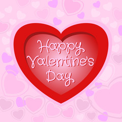 Happy Valentine's Day vector card with text.