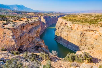 Papier Peint photo Lavable Canyon Bighorn Canyon National Recreation Area in Wyoming, Bighorn River, USA