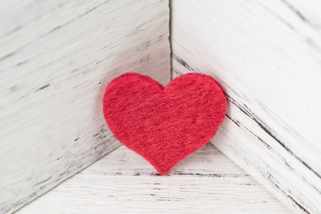 Red hearts on corner, valentine's background