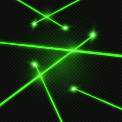 Set of abstract colors laser beam. Transparent is isolated on a black background. Vector illustration.