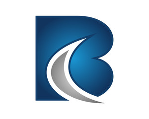 B letter crescent swoosh logo template