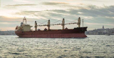 Cargo ship on Bosphorus