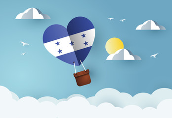 Heart air balloon with Flag of Honduras for independence day or something similar