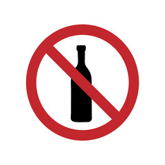 Alcohol ban mark on a white background.