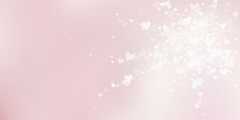White heart love confettis. Valentine's day explos