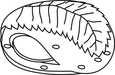 Bean paste rice cake wrapped in a cherry leaf outline