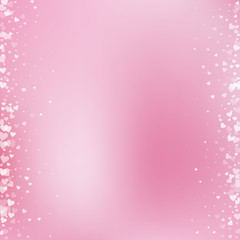 White heart love confettis. Valentine's day border