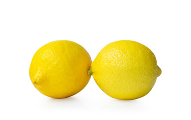 Fresh lemon fruit isolated on white background.