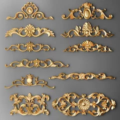 Tapeten Gilded stucco, collection gold cartouche © Yurii