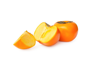 Persimmon fruit isolated on white background.